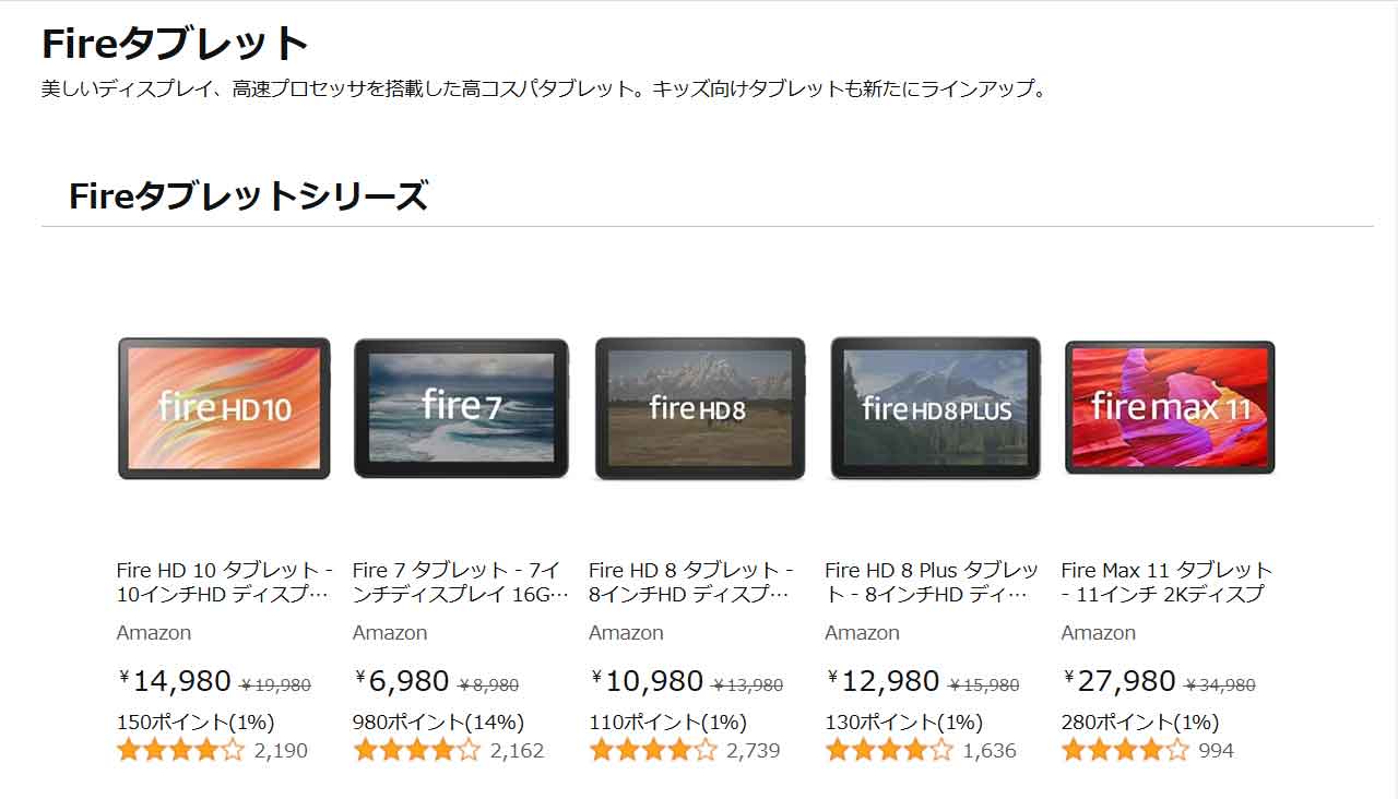 Amazon Fireタブレット