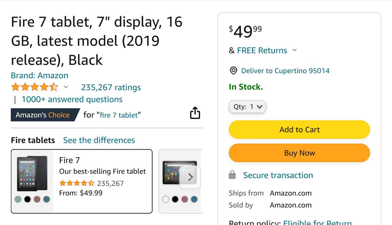 Amazon Fire 7 タブレット 2019年モデル 在庫復活 新モデル