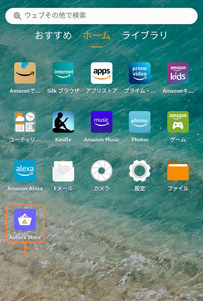 「Aurora Store」をタップ