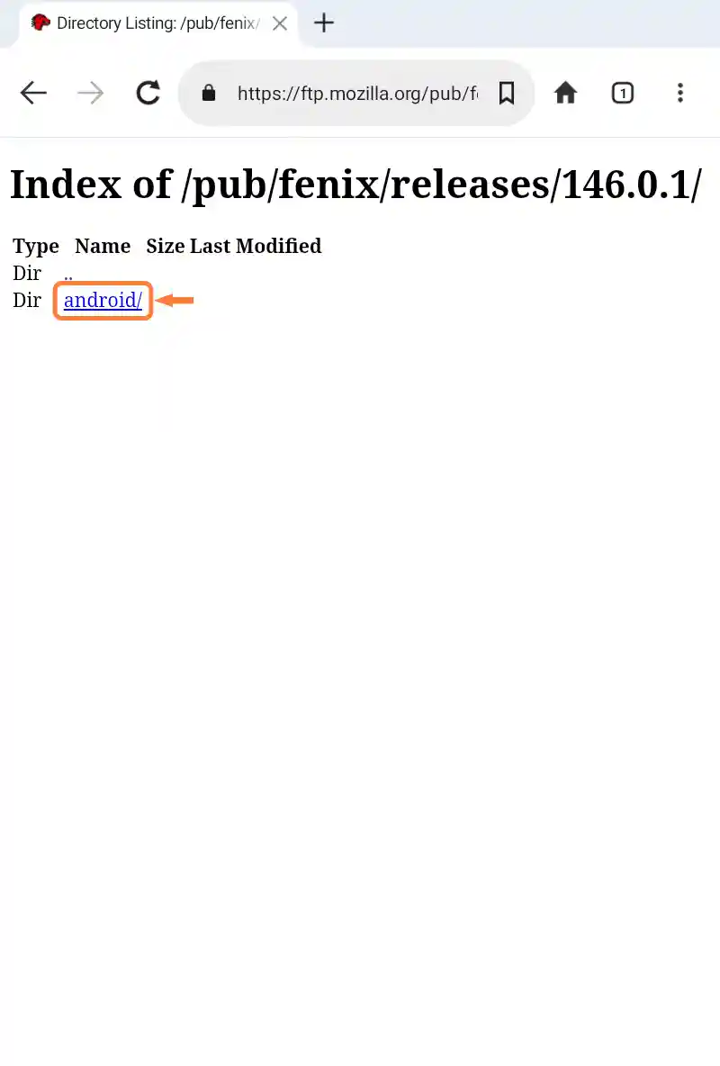 「androidリンク」をタップ