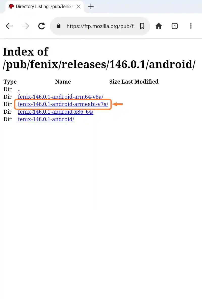 「armeabi-v7aが付いているリンク」をタップ