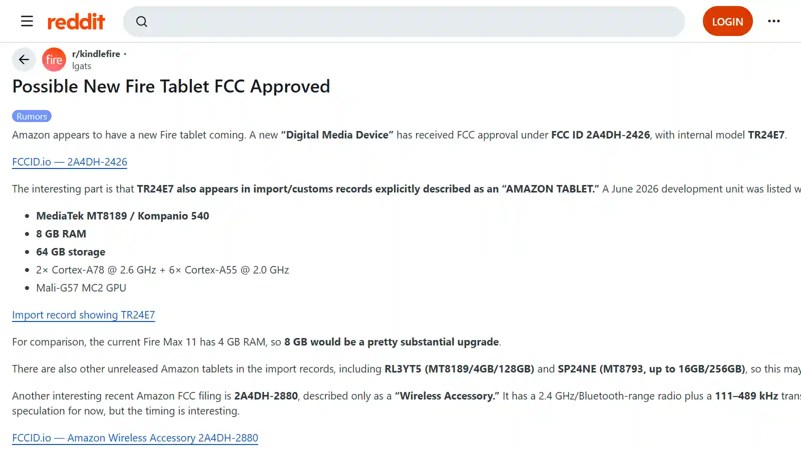 Reddit Amazon Fire タブレット 新型 TR24E7